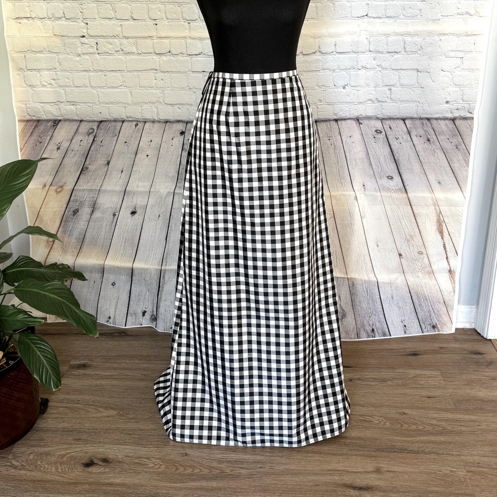 Formal gingham skirt - Picture 2 of 6